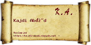 Kajdi Abád névjegykártya